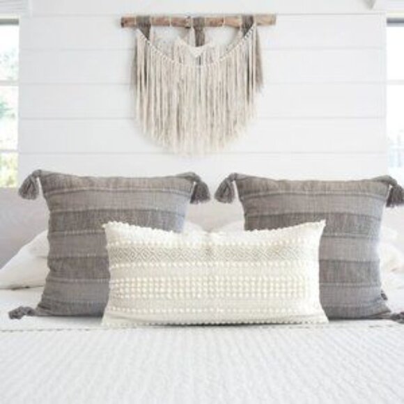 Wide Stripes with tassels Pillow Covers (2 pack) - Decorative Throw Pillow - Picture 3 of 4